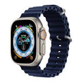 Ocean strap [ Not Watch ] Silicone Strap Compatible for 42mm 44mm Watches 42mm/44mm/49mm Watch Silicon Loop Band Smart Strap - 42/44/49mm Ocean Band straps for smart watch 1/2/3/4/5/6/ -Suitable for T500 plus w26+ T55 Mc 72 pro hw22
