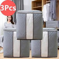 3Pcs Large Foldable Clothes Storage Zipper Bag